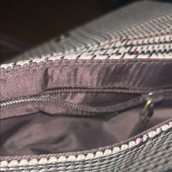 Ralph Lauren Houndstooth Shoulder Bag in Brown and Black - Picture 2 of 5